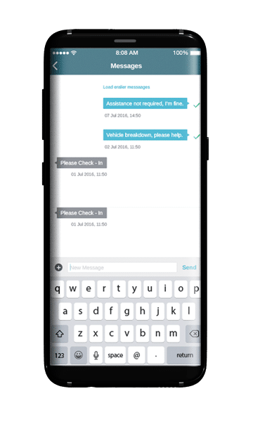 SMART24 screen - secure messaging